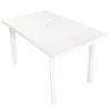 VidaXL Tuintafel 126x76x72 Cm Kunststof Wit