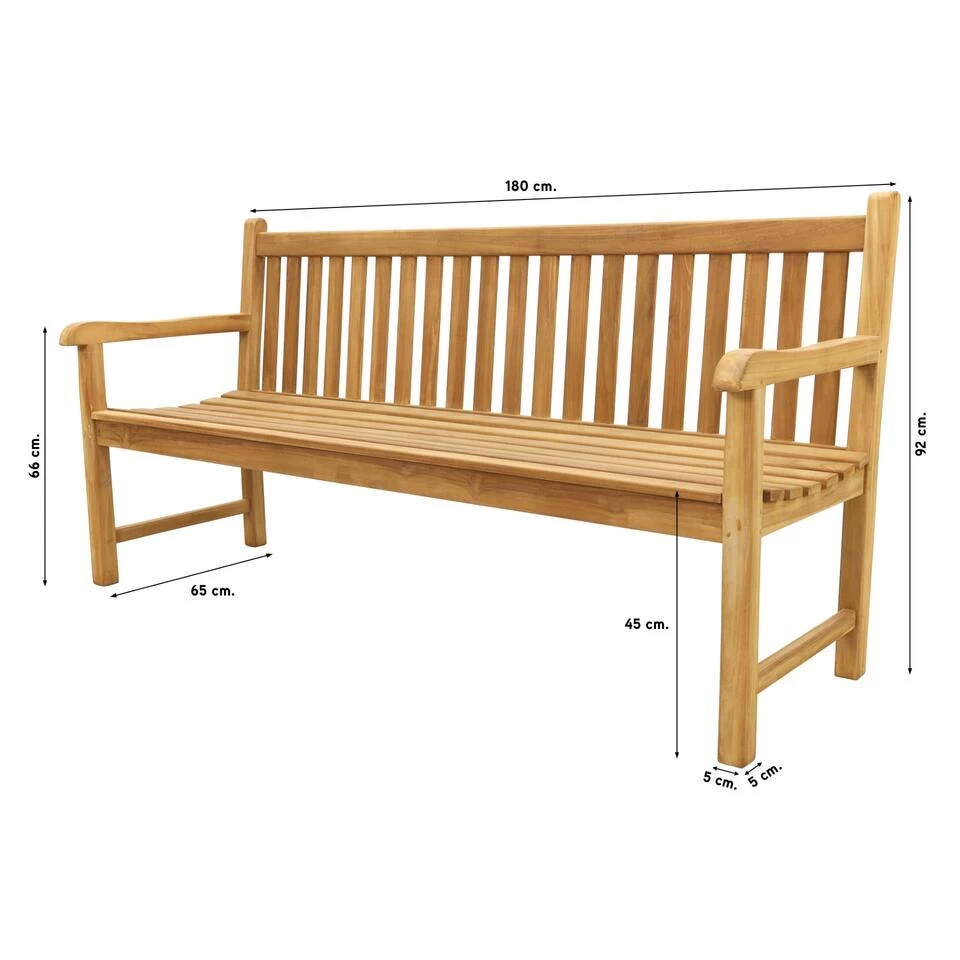 VDG Teak Houten Tuinbank Bison - 180 Cm - Afbeelding 2