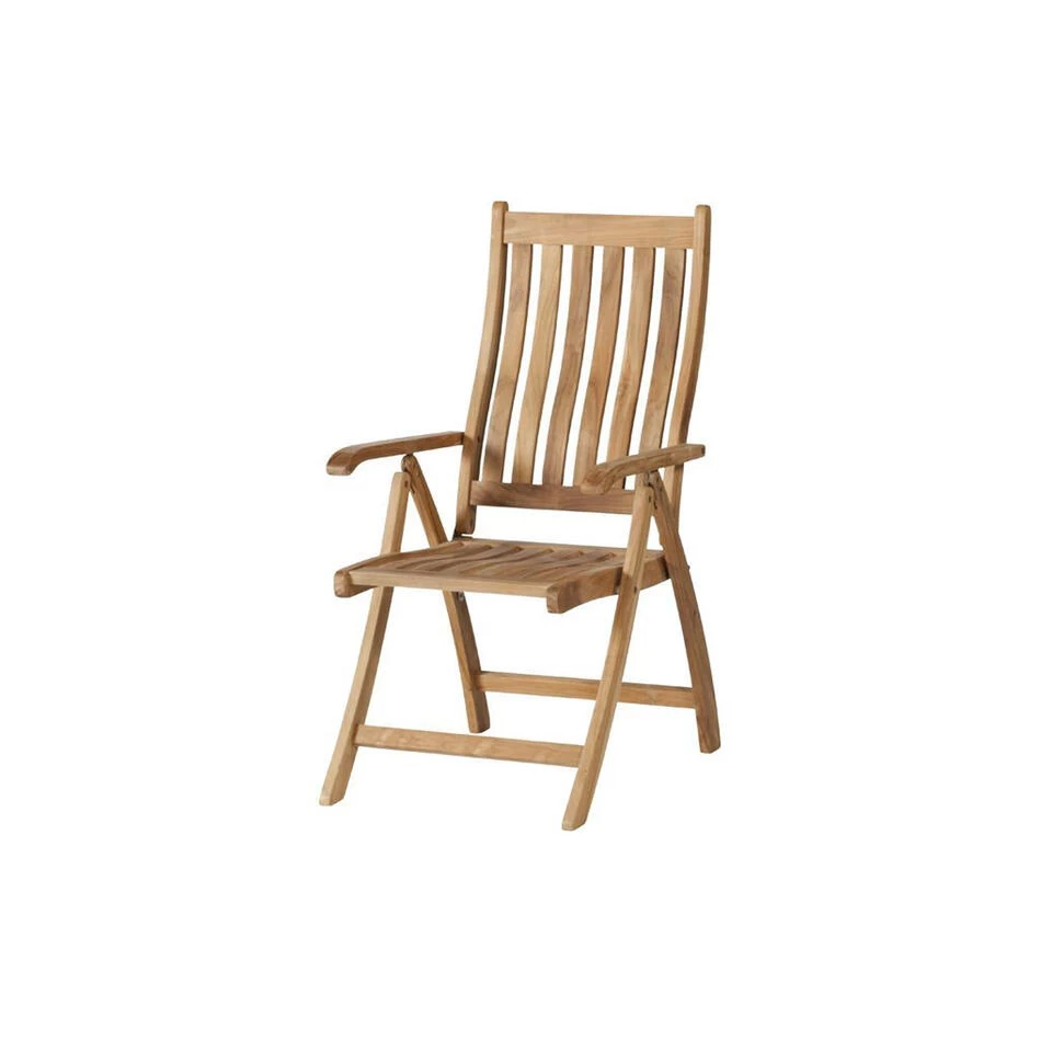 Exotan Verstelbare Tuinstoel Comfort - Teak - Naturel - 109x74x58