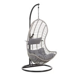 Beliani Hangstoel PINETO - Grijs Pe Rotan