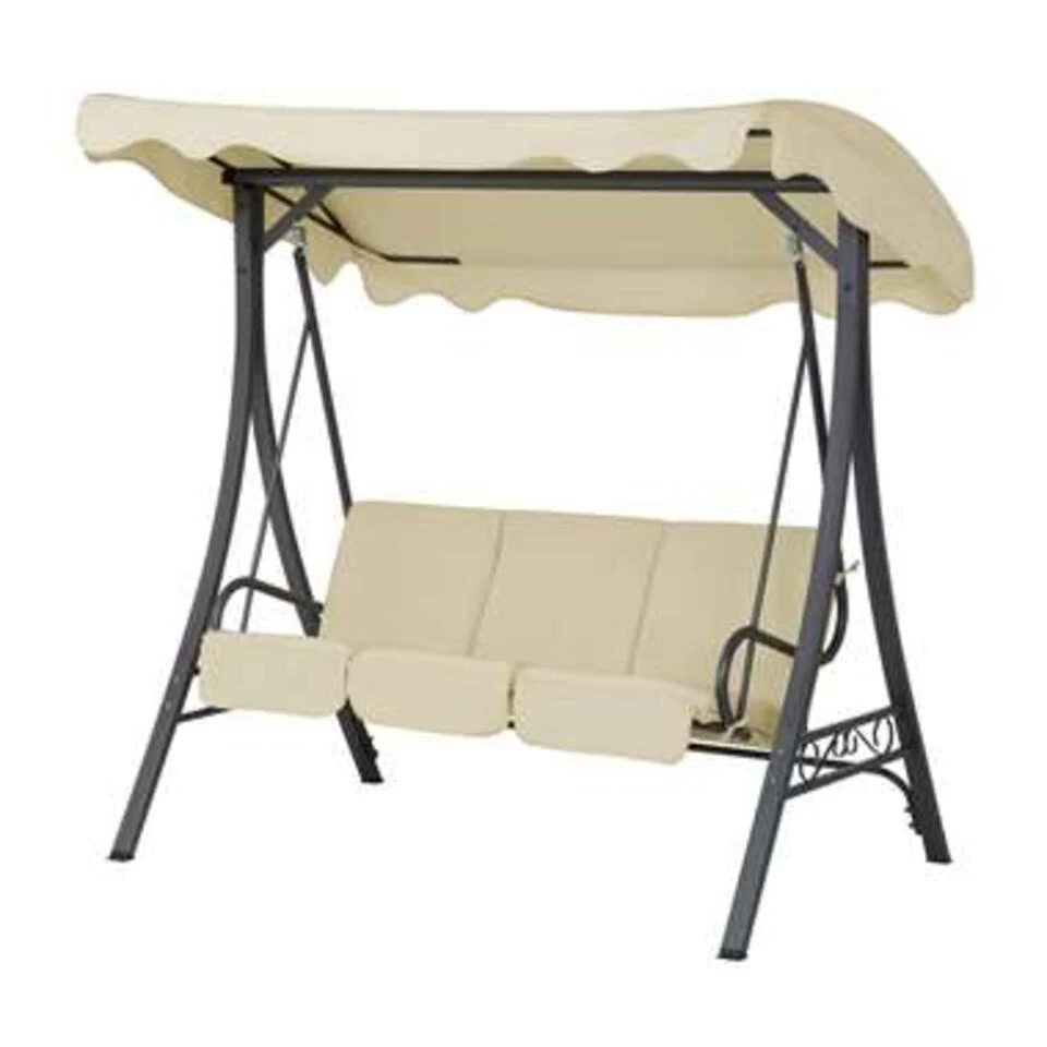 Beliani Schommelbank GARBO - Beige Polyester